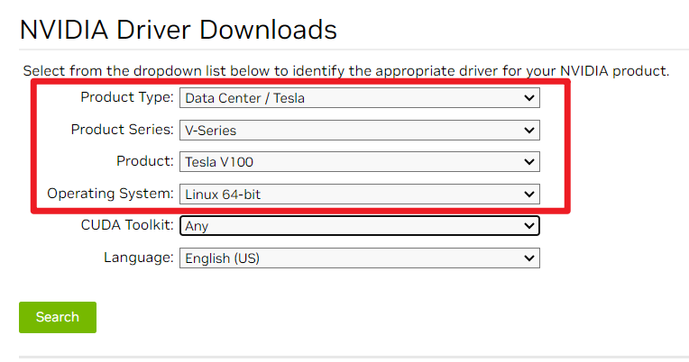 Nvidia tesla v100 online driver